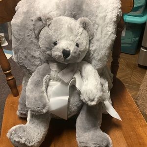 Fabulous Faux Fur Throw and Teddy Bear